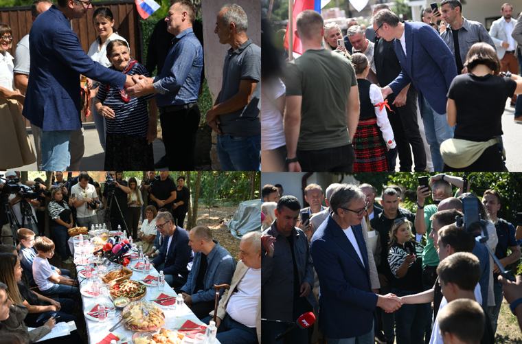 Vučić posetio Severnobački okrug; Mališan u Bačkoj Topoli poklonio Vučiću crtež; Saslušao probleme FOTO/VIDEO