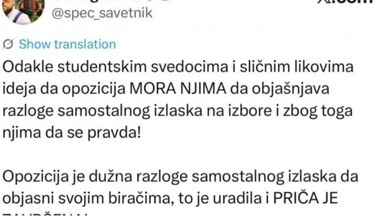 UDARIO BLOKADER NA BLOKADERA: Opozicija brutalno odbrusila studentima – „Nema šta vama da se pravdamo”