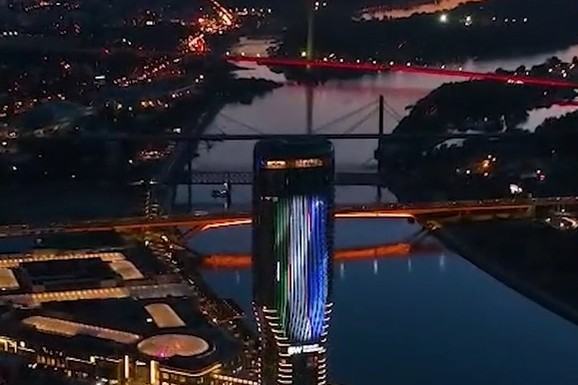 Kula Beograd zasijala u bojama zastave Uzbekistana (Video)