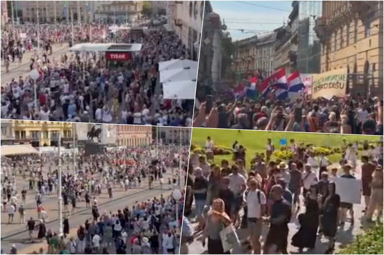 REKE LJUDI U ZAGREBU NA PROTESTU ZBOG OTPADA Masa ispunila i sporedne ulice, ceo grad na nogama! Tvrde da je sistem zakazao (FOTO)