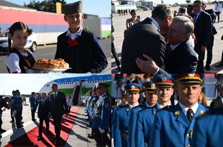 Crveni tepih, garda, pogača i so; Vučić dočekao predsednika Uzbekistana Šavkata Mirzijojeva FOTO/VIDEO