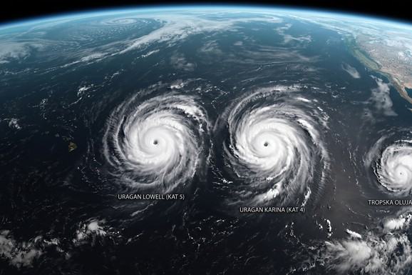 TRIPLETA IZ PAKLA SE SPOJILA! Uragan kategorije 5 nosi sve, tri ciklona formirala SMRTONOSAN OBRUČ, meteorolozi izdali alarmantno upozorenje: "Zemlja ulazi u crnu zonu"
